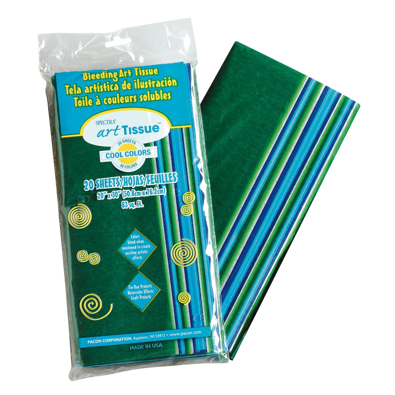 Pacon® Spectra® Art Tissue™ 20" x 30" Assorted Cool Colors Sheets, 20ct.